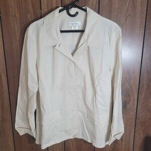 Women Susan Bristol XL Beige Striped Jacket Long Sleeve